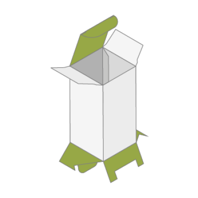 Faltschachtel mit Steckboden, versetzte Laschen